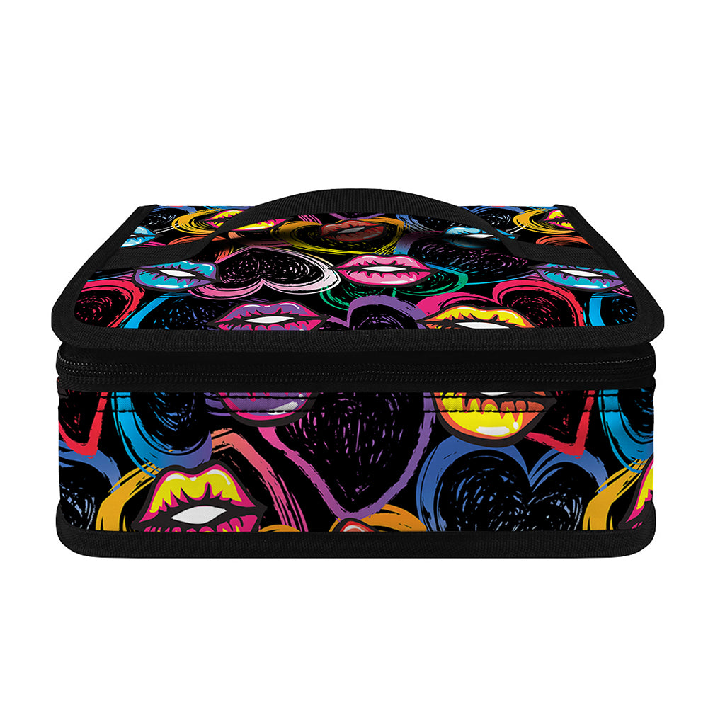 Funky Kiss Lips Pattern Print Small Lunch Bag