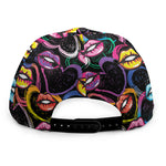 Funky Kiss Lips Pattern Print Snapback Cap