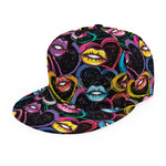 Funky Kiss Lips Pattern Print Snapback Cap