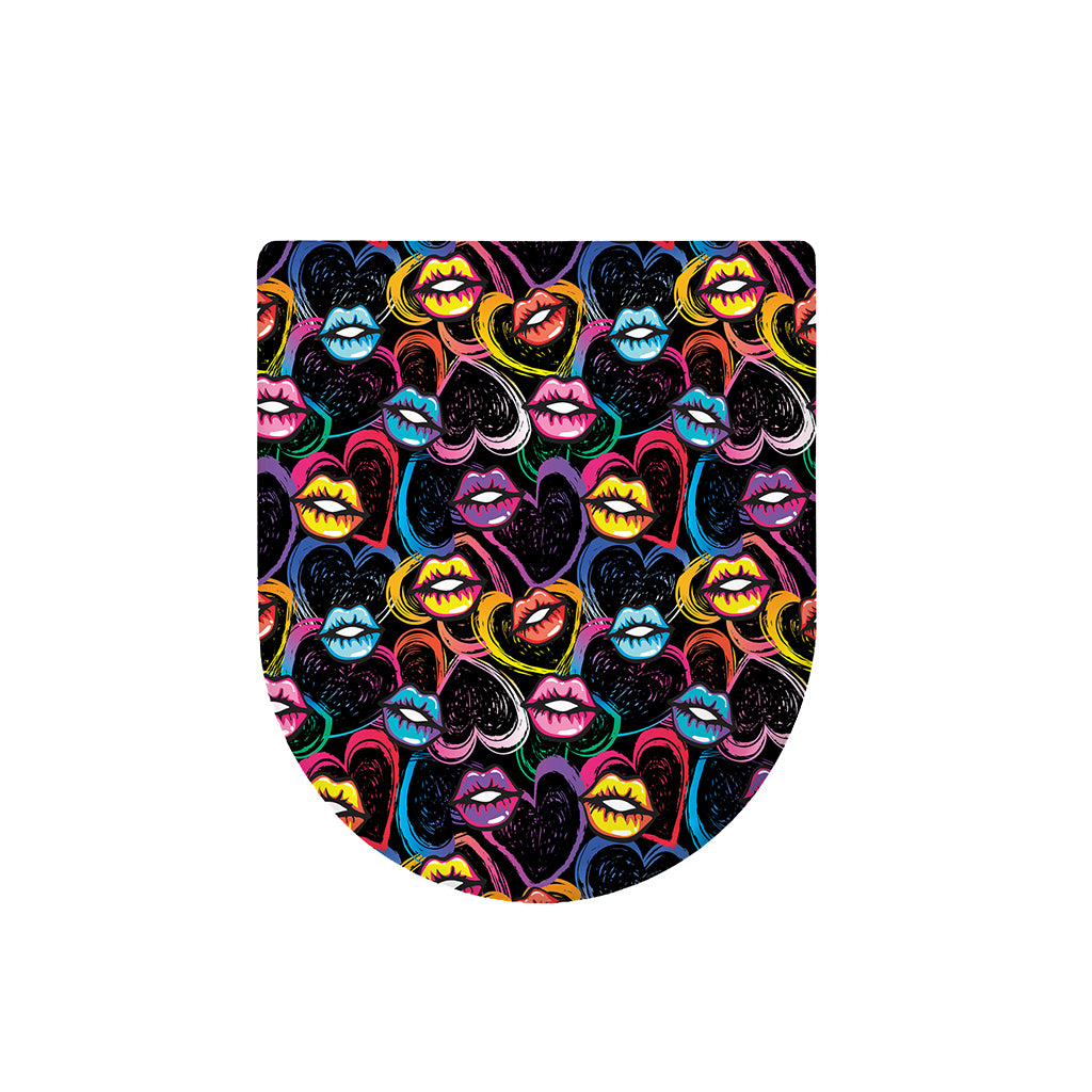 Funky Kiss Lips Pattern Print Toilet Lid Cover