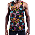 Funky Kiss Lips Pattern Print Men's Workout Tank Top