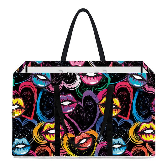 Funky Kiss Lips Pattern Print Utility Tote Bag