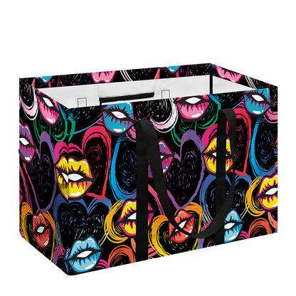Funky Kiss Lips Pattern Print Utility Tote Bag