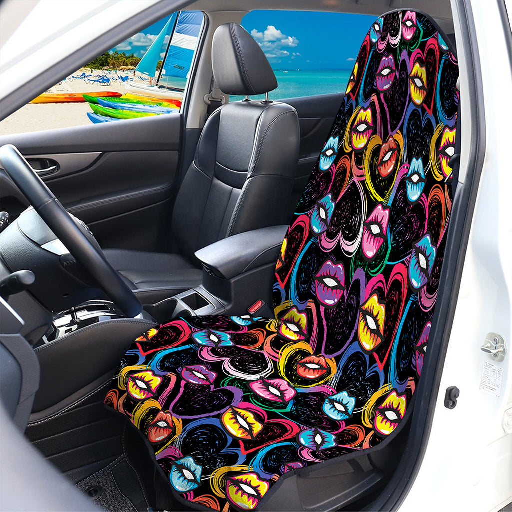 Funky Kiss Lips Pattern Print Waterproof Car Seat Cover