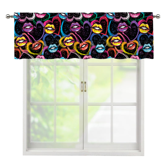 Funky Kiss Lips Pattern Print Window Valance