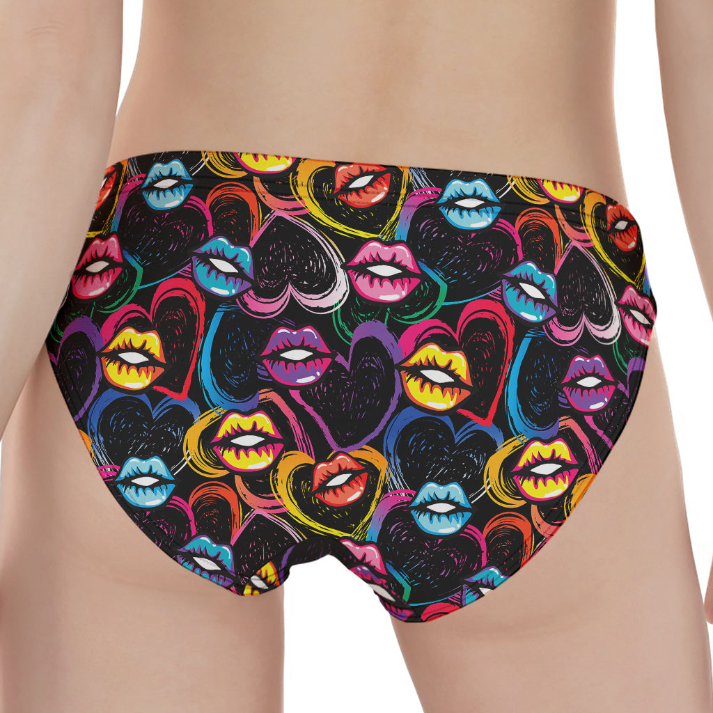 Funky Kiss Lips Pattern Print Women's Panties