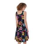 Funky Kiss Lips Pattern Print Women's Sleeveless Dress