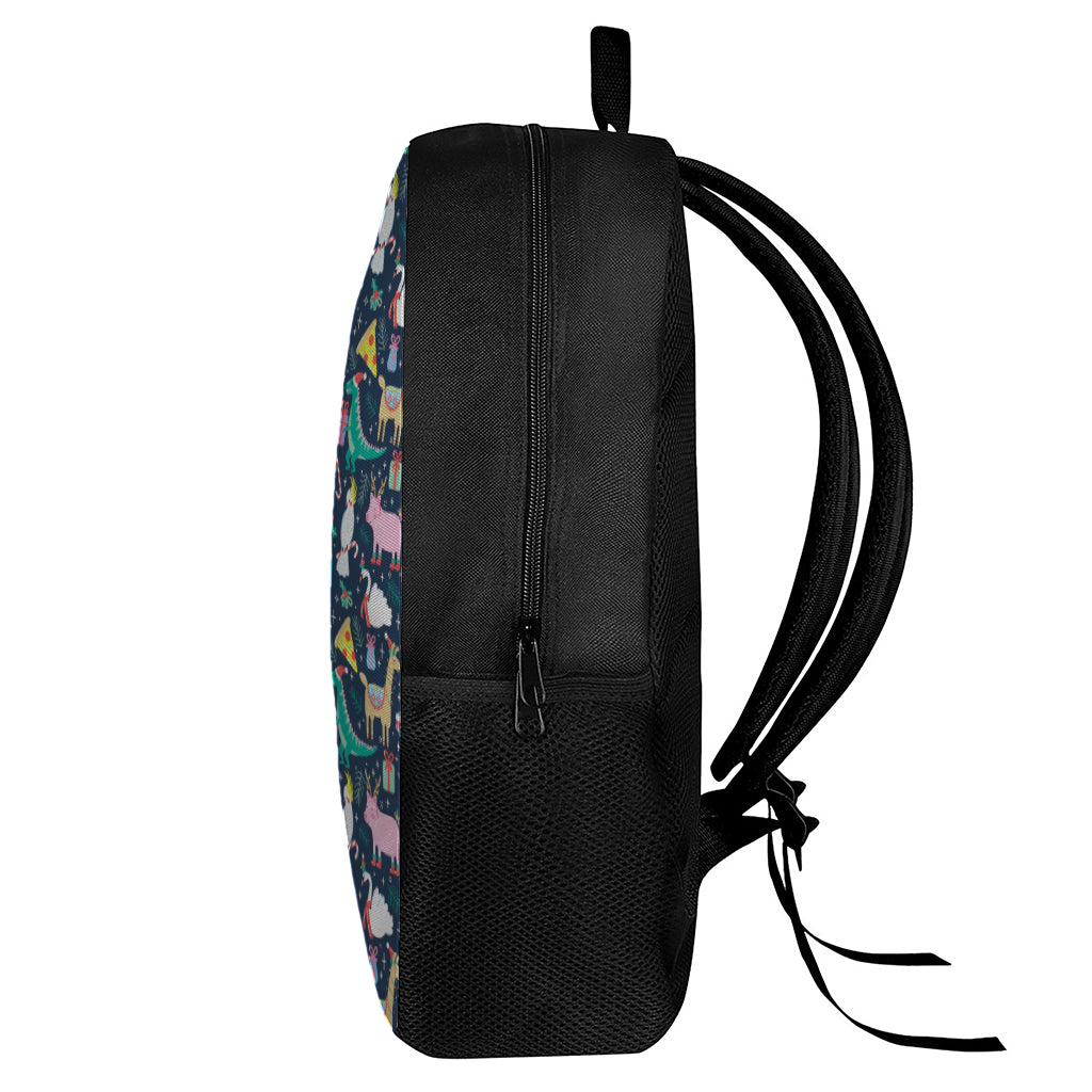 Funny Christmas Animals Pattern Print 17 Inch Backpack