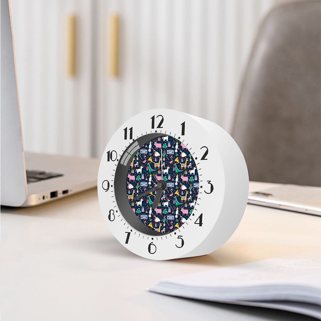 Funny Christmas Animals Pattern Print Alarm Clock