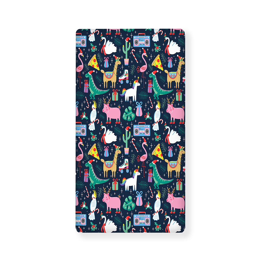 Funny Christmas Animals Pattern Print Baby Crib Sheet
