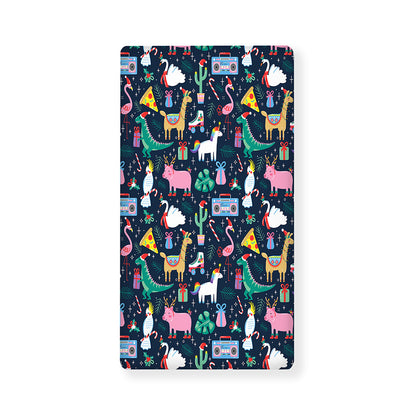Funny Christmas Animals Pattern Print Baby Crib Sheet
