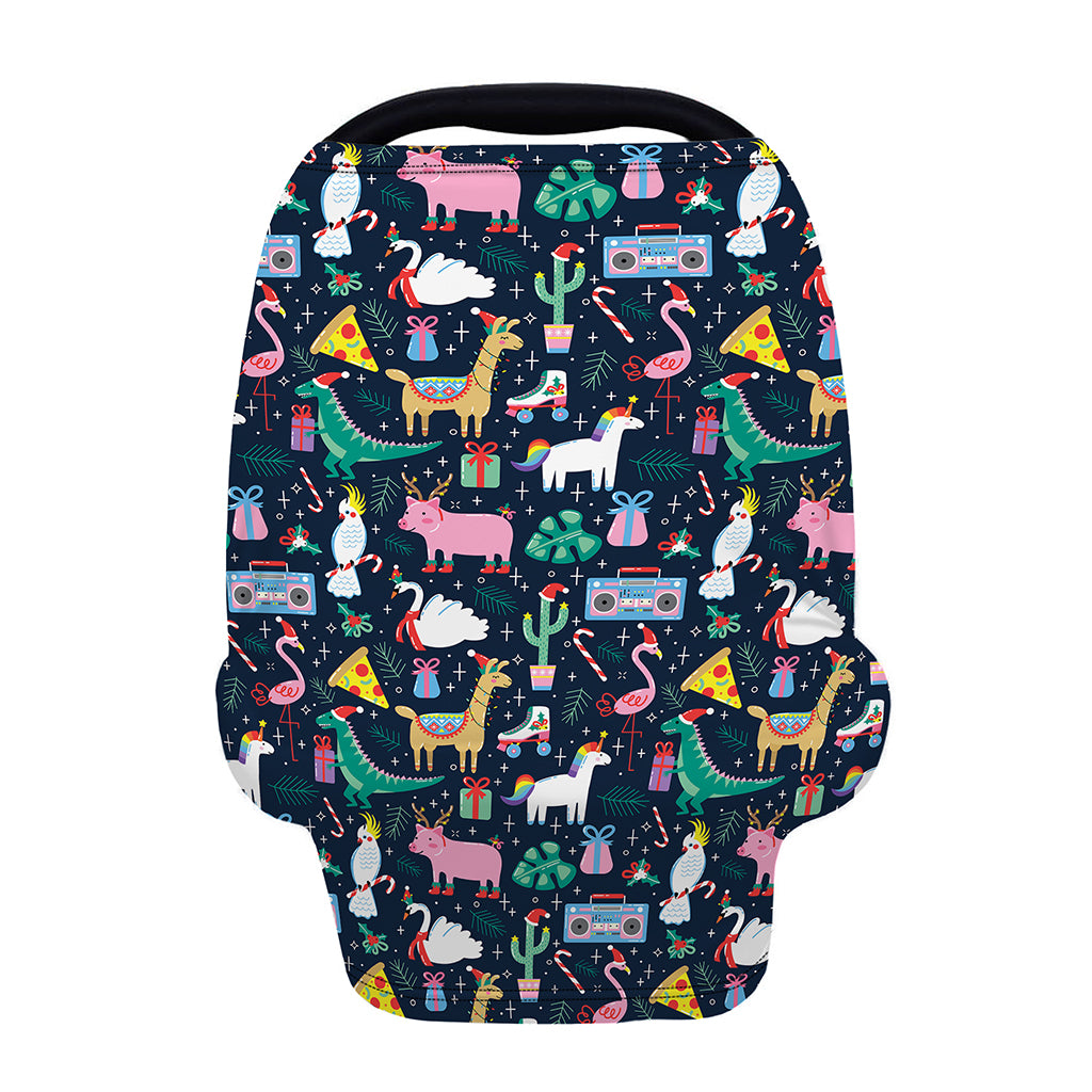 Funny Christmas Animals Pattern Print Baby Seat Cover