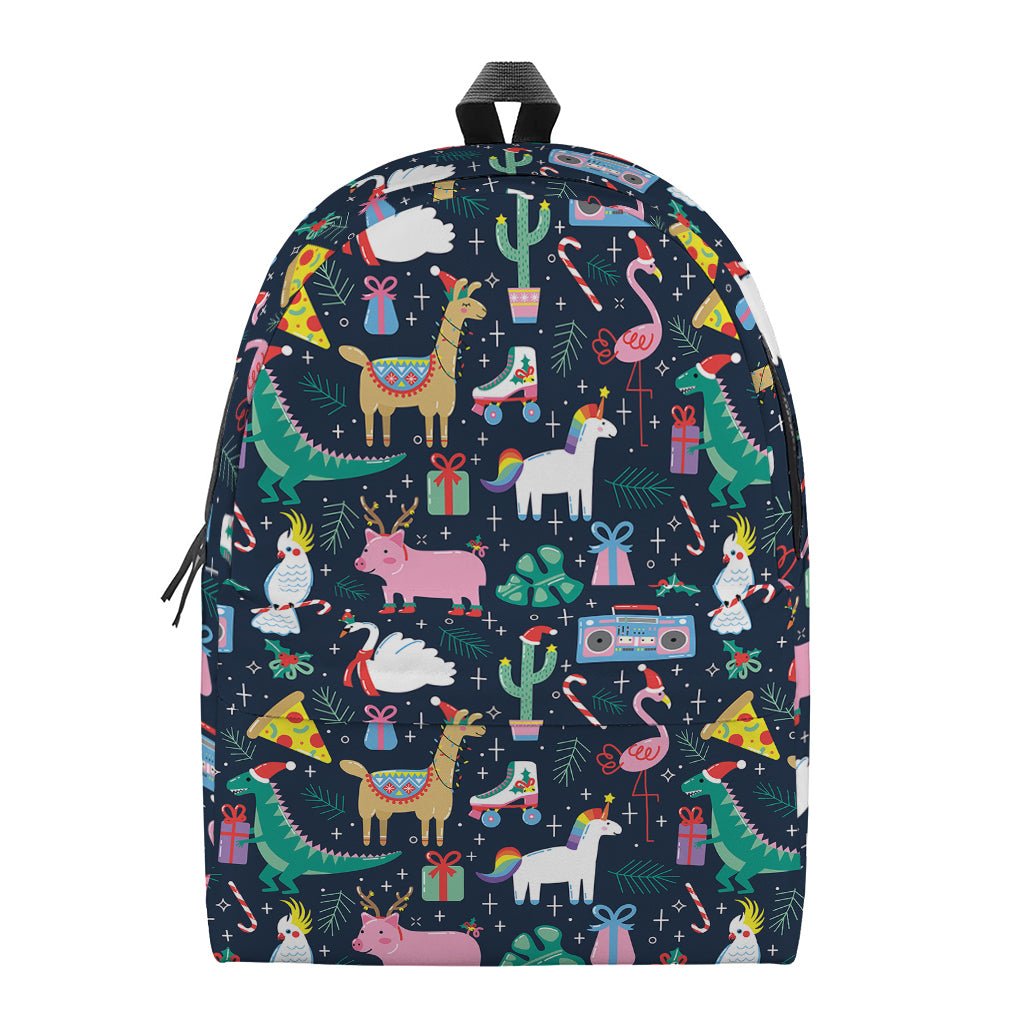 Funny Christmas Animals Pattern Print Backpack