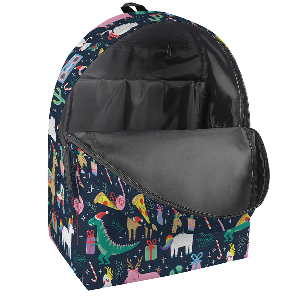 Funny Christmas Animals Pattern Print Backpack