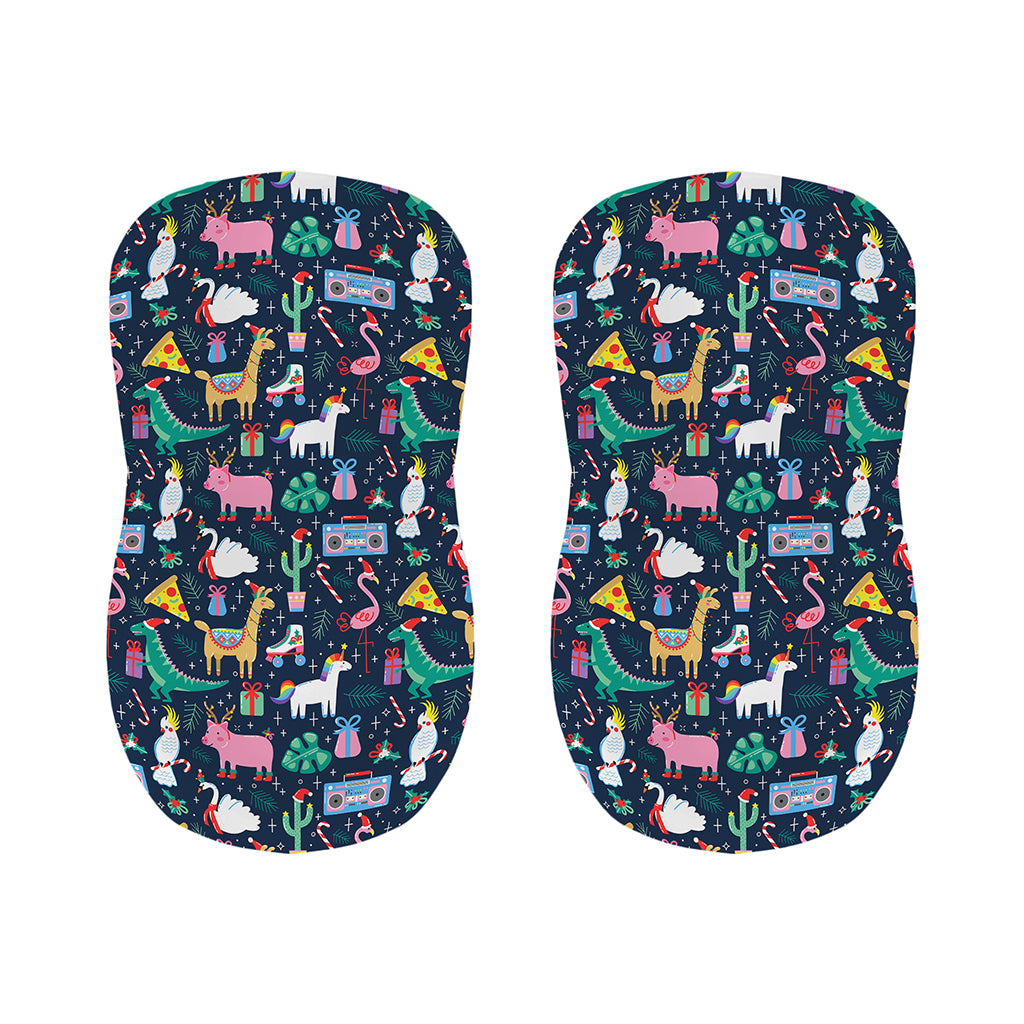 Funny Christmas Animals Pattern Print Bar Stool Covers