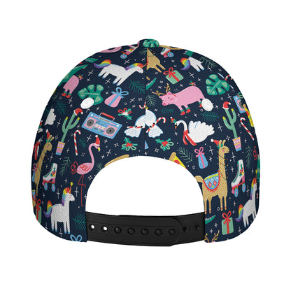 Funny Christmas Animals Pattern Print Baseball Cap