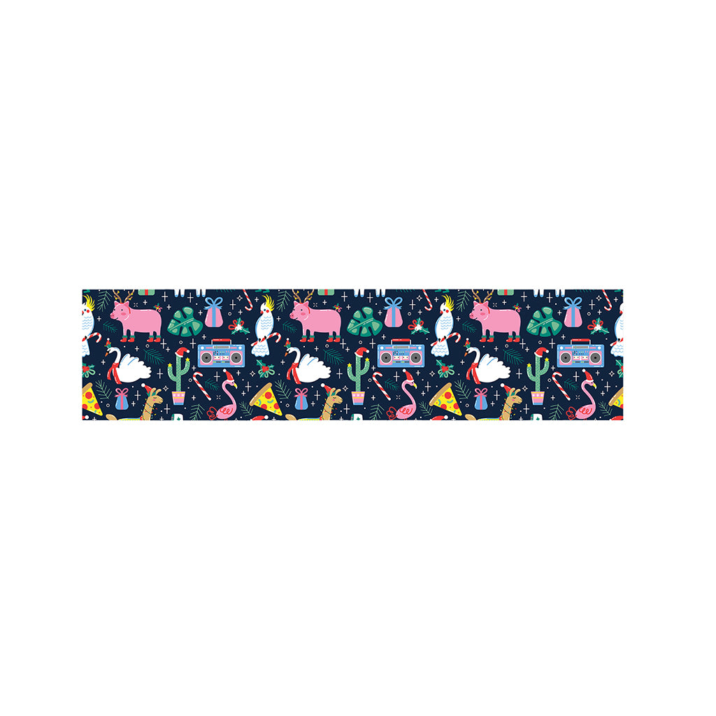 Funny Christmas Animals Pattern Print Bed Runner