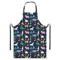 Funny Christmas Animals Pattern Print Bib Apron With Pocket