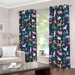 Funny Christmas Animals Pattern Print Blackout Grommet Curtains