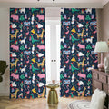 Funny Christmas Animals Pattern Print Dimout Pencil Pleat Curtains