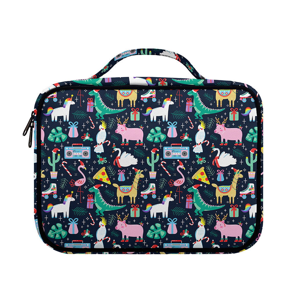 Funny Christmas Animals Pattern Print Briefcase Bible Bag