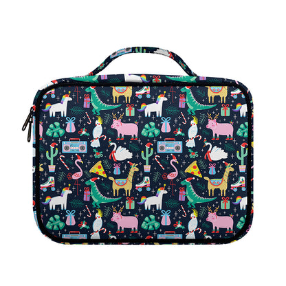 Funny Christmas Animals Pattern Print Briefcase Bible Bag