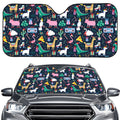 Funny Christmas Animals Pattern Print Car Windshield Sun Shade