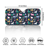 Funny Christmas Animals Pattern Print Car Windshield Sun Shade