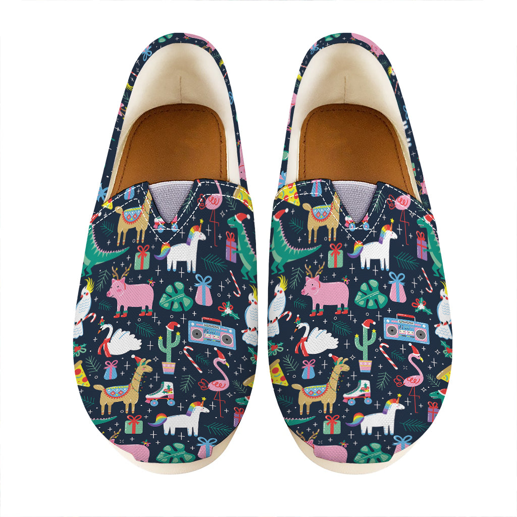 Funny Christmas Animals Pattern Print Casual Shoes