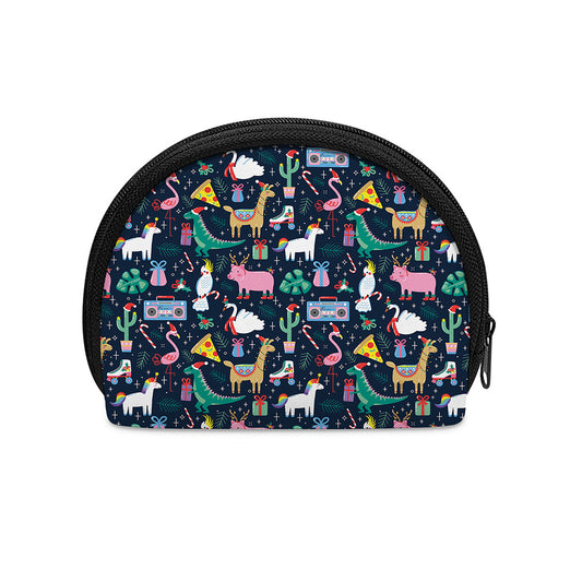 Funny Christmas Animals Pattern Print Coin Purse
