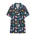 Funny Christmas Animals Pattern Print Cotton Hawaiian Shirt