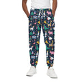 Funny Christmas Animals Pattern Print Cotton Sweatpants