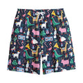 Funny Christmas Animals Pattern Print Cotton Shorts