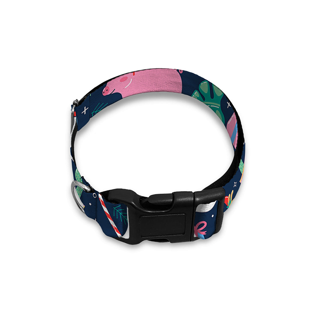 Funny Christmas Animals Pattern Print Dog Collar