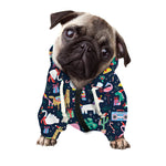 Funny Christmas Animals Pattern Print Dog Zip Up Hoodie