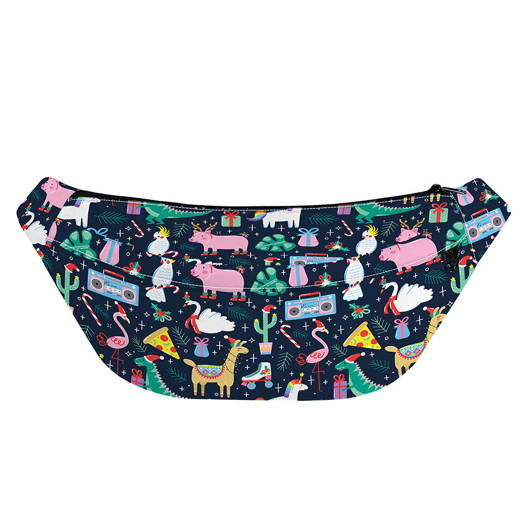 Funny Christmas Animals Pattern Print Fanny Pack