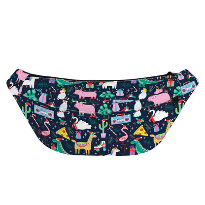 Funny Christmas Animals Pattern Print Fanny Pack