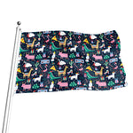 Funny Christmas Animals Pattern Print Flag
