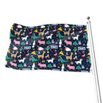 Funny Christmas Animals Pattern Print Flag