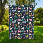 Funny Christmas Animals Pattern Print Garden Flag