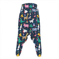 Funny Christmas Animals Pattern Print Hammer Pants