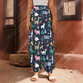 Funny Christmas Animals Pattern Print Harem Pants