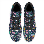 Funny Christmas Animals Pattern Print High Top Leather Sneakers