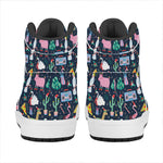 Funny Christmas Animals Pattern Print High Top Leather Sneakers