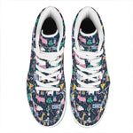 Funny Christmas Animals Pattern Print High Top Leather Sneakers