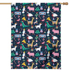 Funny Christmas Animals Pattern Print House Flag