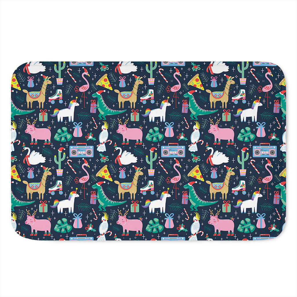 Funny Christmas Animals Pattern Print Indoor Door Mat