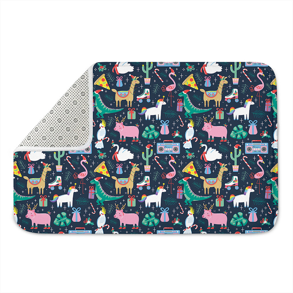 Funny Christmas Animals Pattern Print Indoor Door Mat