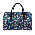 Funny Christmas Animals Pattern Print Leather Duffel Bag
