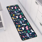 Funny Christmas Animals Pattern Print Long Kitchen Mat